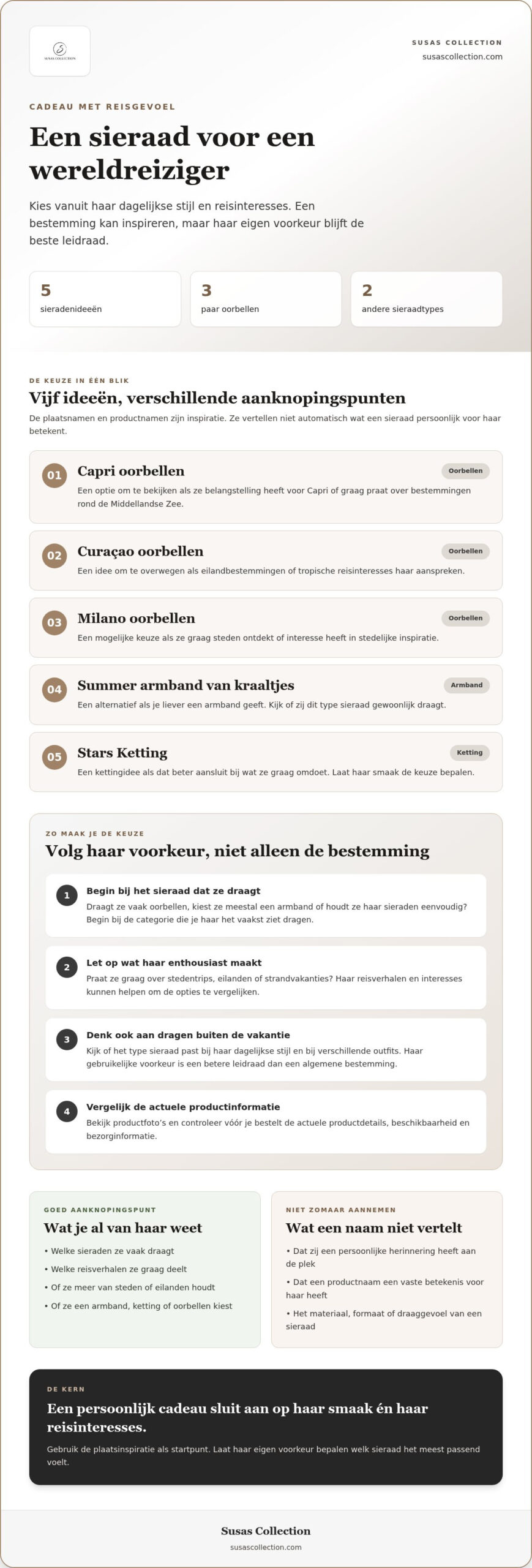 Een cadeau voor een wereldreizigersvrouw: 5 sieradenideeën