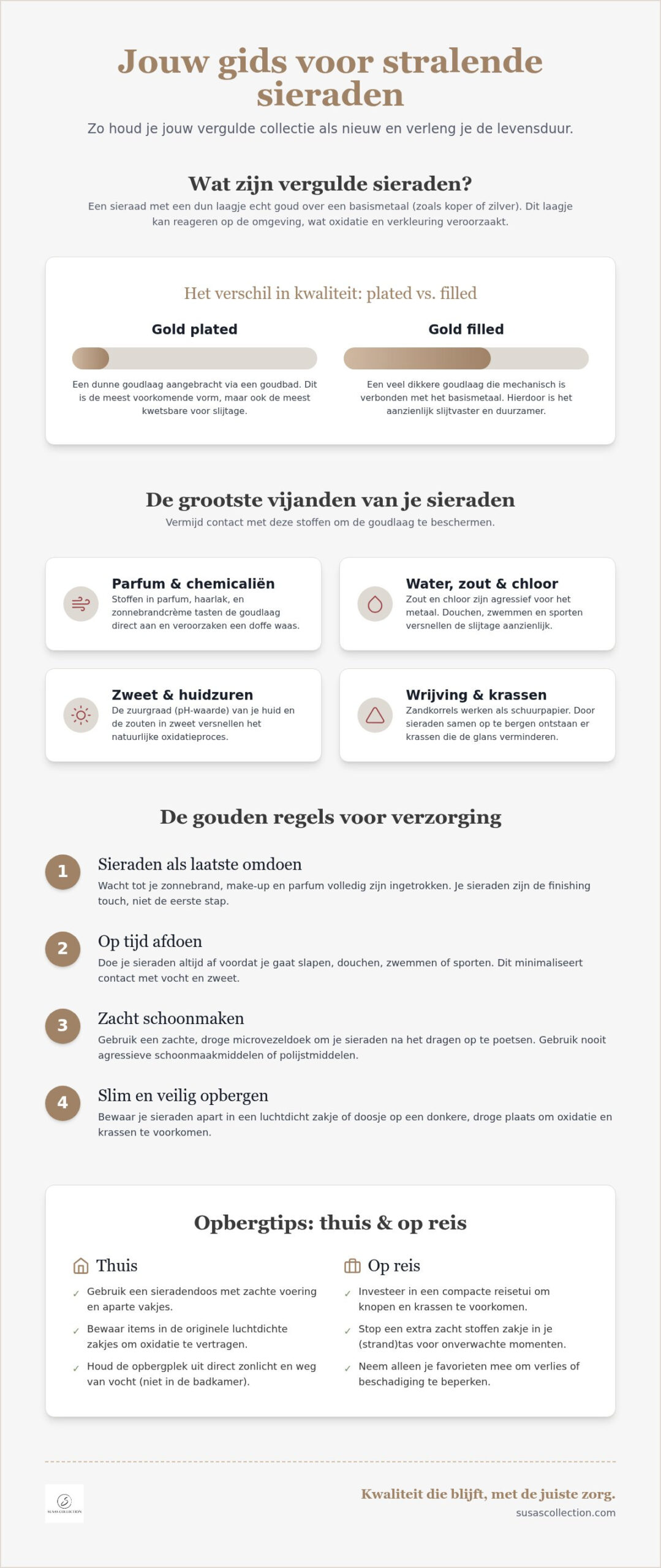 Onderhoudstips: houd je vergulde sieraden jarenlang mooi